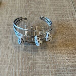 Anthropologie  Bun Cover Hair Accessory Silver New